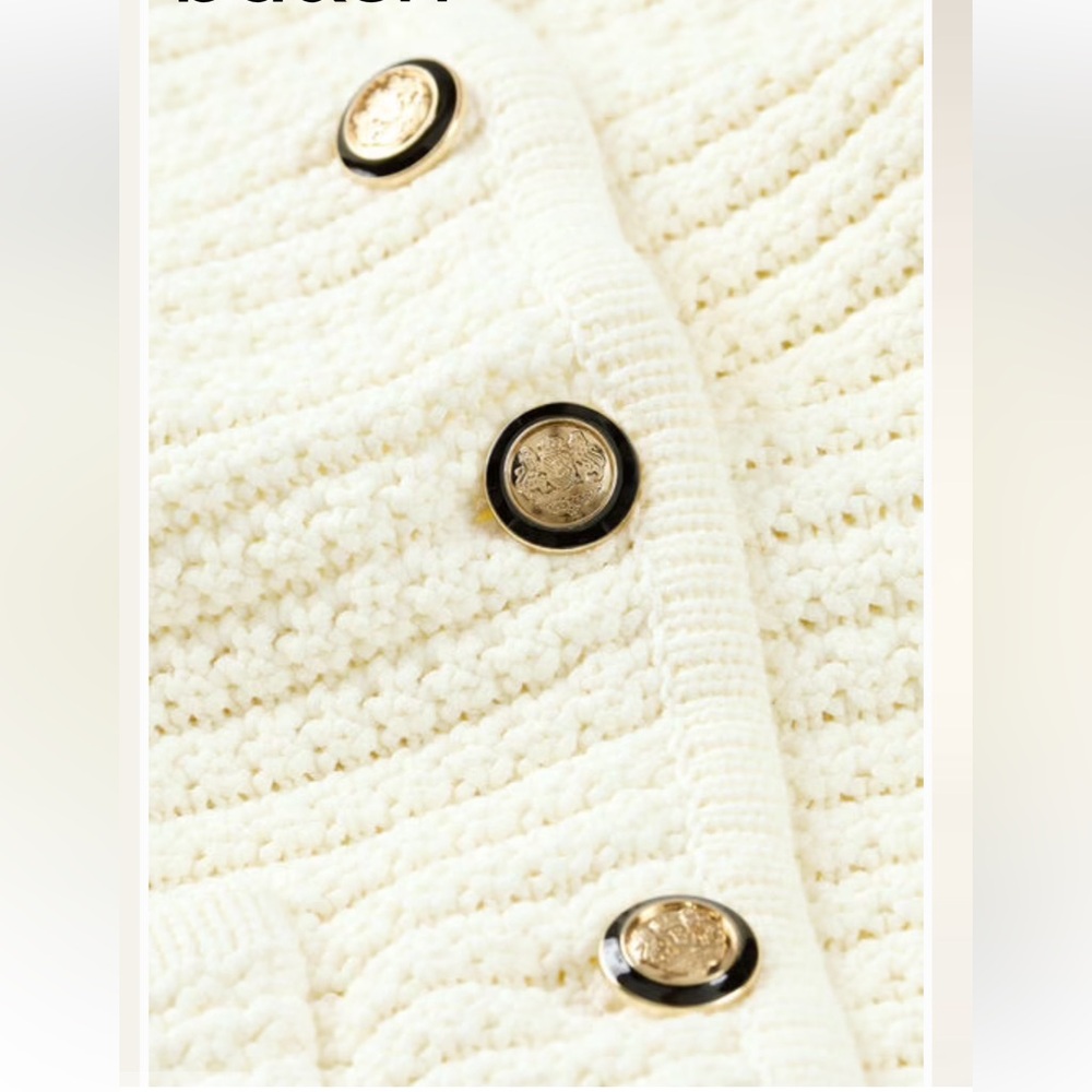 Ba&sh Gaspard Knitted Cardigan Sweater in Ivory Size 1/Small NWOT - Picture 6 of 13
